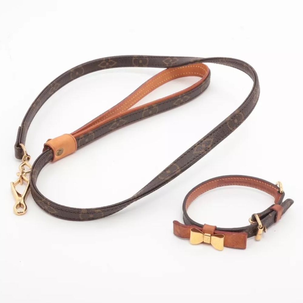 Louis Vuitton Laisse Baxter MM Pet Leash & Collar - M58056 & TH1008